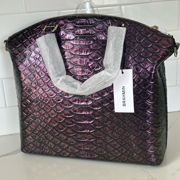 Brahmin Large Duxbury Purple passion excelsior genuine leather - Picture 5 of 7